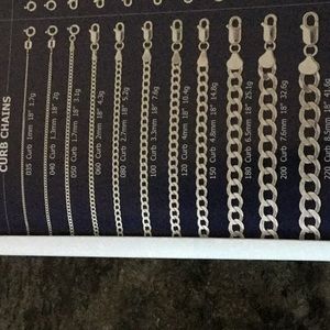 Sterling Silver Italian Made Curb Chain
